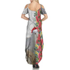 Blue Galah Mutation Christmas Australia Summer Maxi Dress Falalalala Galalah Bottlebrush Grey Aboriginal Art - Aussie Hoodie