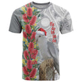 Blue Galah Mutation Christmas Australia T Shirt Falalalala Galalah Bottlebrush Grey Aboriginal Art - Aussie Hoodie