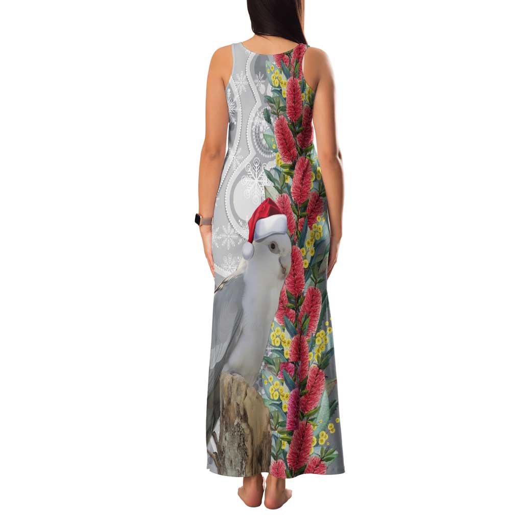 Blue Galah Mutation Christmas Australia Tank Maxi Dress Falalalala Galalah Bottlebrush Grey Aboriginal Art - Aussie Hoodie