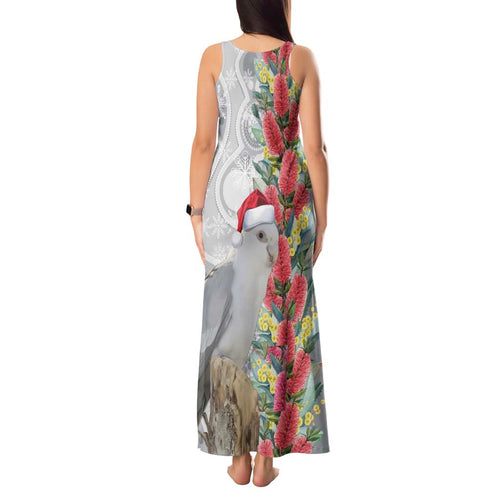Blue Galah Mutation Christmas Australia Tank Maxi Dress Falalalala Galalah Bottlebrush Grey Aboriginal Art - Aussie Hoodie