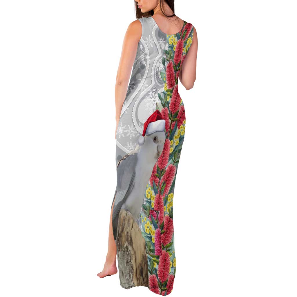 Blue Galah Mutation Christmas Australia Tank Maxi Dress Falalalala Galalah Bottlebrush Grey Aboriginal Art - Aussie Hoodie