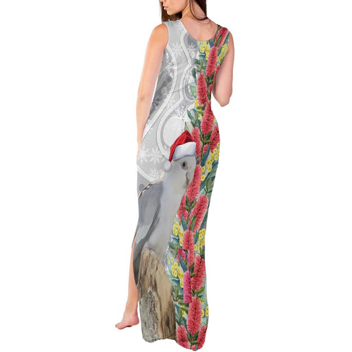 Blue Galah Mutation Christmas Australia Tank Maxi Dress Falalalala Galalah Bottlebrush Grey Aboriginal Art - Aussie Hoodie