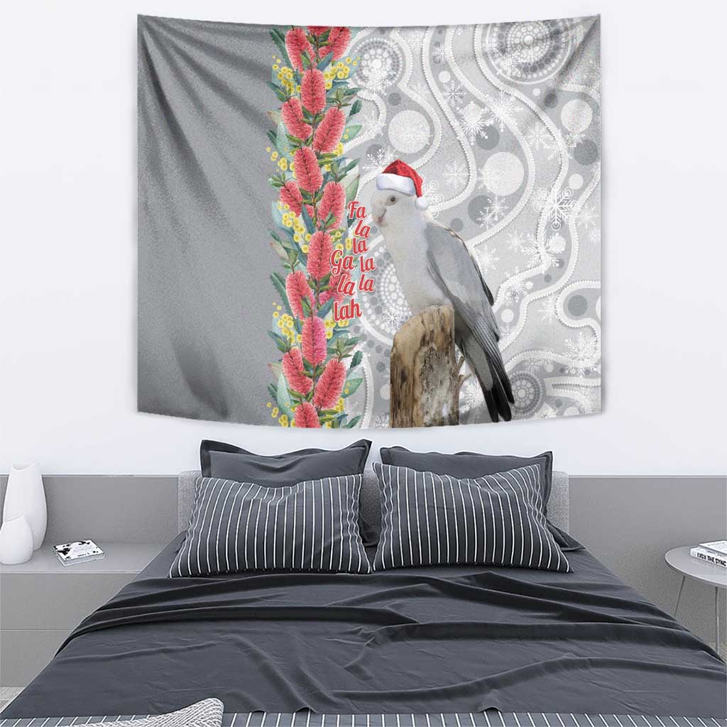 Blue Galah Mutation Christmas Australia Tapestry Falalalala Galalah Bottlebrush Grey Aboriginal Art - Aussie Hoodie