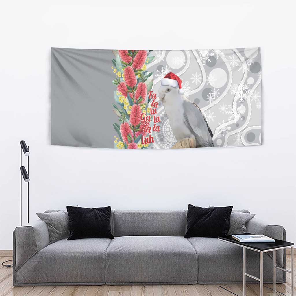 Blue Galah Mutation Christmas Australia Tapestry Falalalala Galalah Bottlebrush Grey Aboriginal Art - Aussie Hoodie