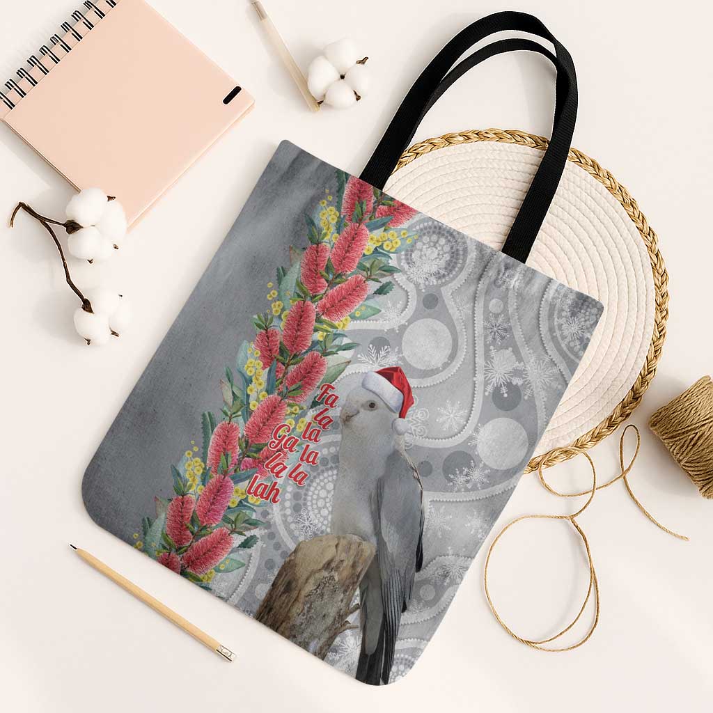 Blue Galah Mutation Christmas Australia Tote Bag Falalalala Galalah Bottlebrush Grey Aboriginal Art - Aussie Hoodie