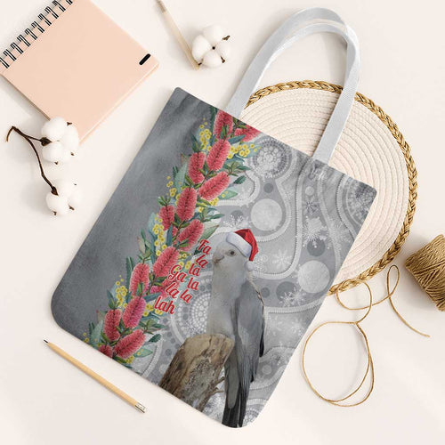 Blue Galah Mutation Christmas Australia Tote Bag Falalalala Galalah Bottlebrush Grey Aboriginal Art - Aussie Hoodie