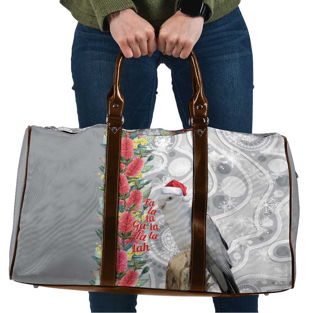 Blue Galah Mutation Christmas Australia Travel Bag Falalalala Galalah Bottlebrush Grey Aboriginal Art - Aussie Hoodie