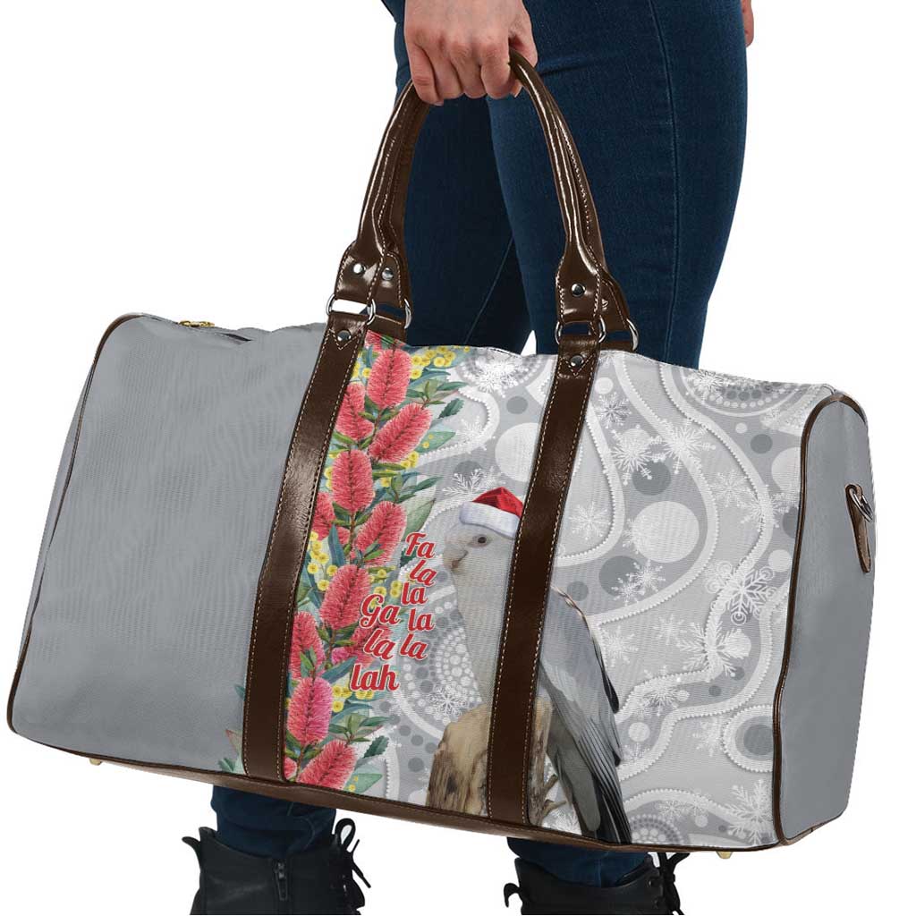 Blue Galah Mutation Christmas Australia Travel Bag Falalalala Galalah Bottlebrush Grey Aboriginal Art - Aussie Hoodie