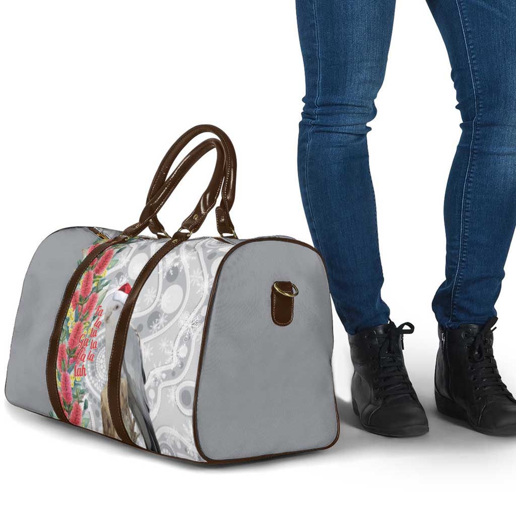 Blue Galah Mutation Christmas Australia Travel Bag Falalalala Galalah Bottlebrush Grey Aboriginal Art - Aussie Hoodie