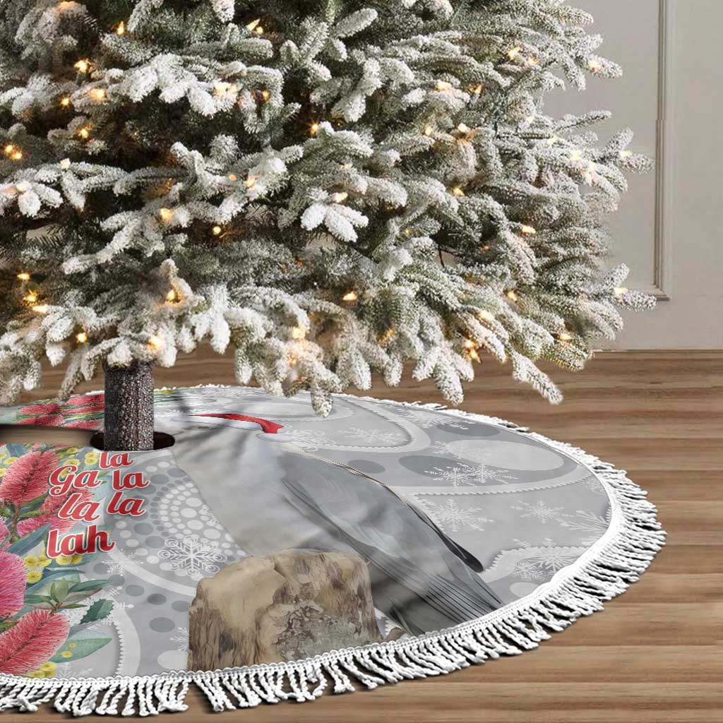 Blue Galah Mutation Christmas Australia Tree Skirt Falalalala Galalah Bottlebrush Grey Aboriginal Art - Aussie Hoodie