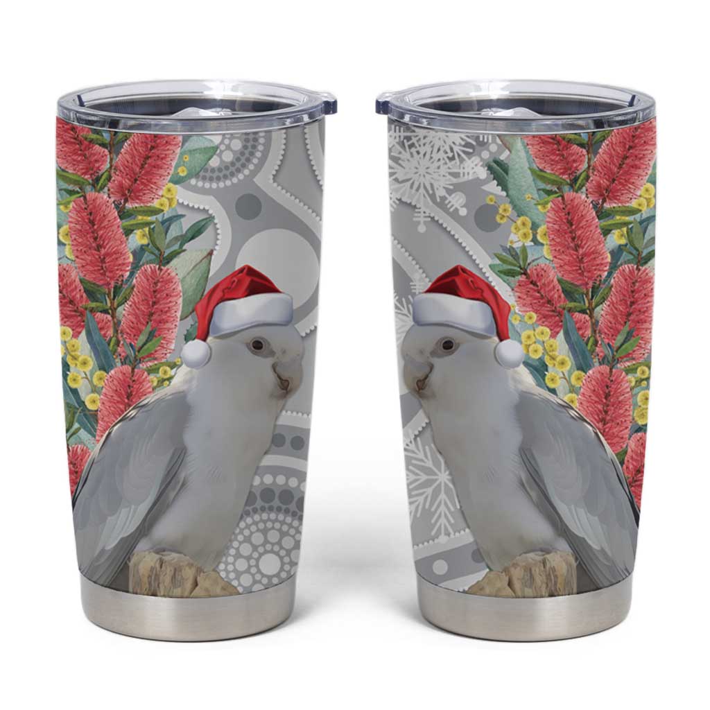 Blue Galah Mutation Christmas Australia Tumbler Cup Falalalala Galalah Bottlebrush Grey Aboriginal Art - Aussie Hoodie