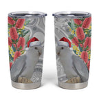 Blue Galah Mutation Christmas Australia Tumbler Cup Falalalala Galalah Bottlebrush Grey Aboriginal Art - Aussie Hoodie