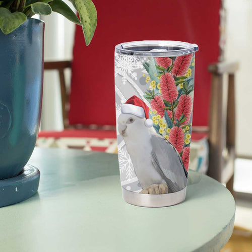 Blue Galah Mutation Christmas Australia Tumbler Cup Falalalala Galalah Bottlebrush Grey Aboriginal Art - Aussie Hoodie