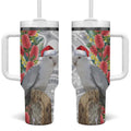 Blue Galah Mutation Christmas Australia Tumbler With Handle Falalalala Galalah Bottlebrush Grey Aboriginal Art - Aussie Hoodie