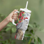 Blue Galah Mutation Christmas Australia Tumbler With Handle Falalalala Galalah Bottlebrush Grey Aboriginal Art - Aussie Hoodie