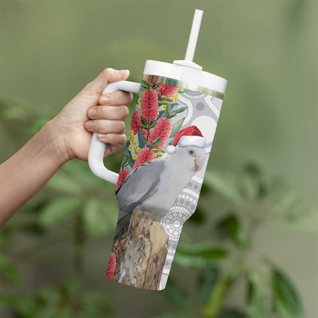 Blue Galah Mutation Christmas Australia Tumbler With Handle Falalalala Galalah Bottlebrush Grey Aboriginal Art - Aussie Hoodie
