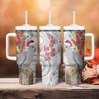 Blue Galah Mutation Christmas Australia Tumbler With Handle Falalalala Galalah Bottlebrush Grey Aboriginal Art - Aussie Hoodie