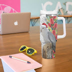 Blue Galah Mutation Christmas Australia Tumbler With Handle Falalalala Galalah Bottlebrush Grey Aboriginal Art - Aussie Hoodie