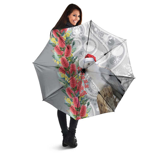 Blue Galah Mutation Christmas Australia Umbrella Falalalala Galalah Bottlebrush Grey Aboriginal Art - Aussie Hoodie