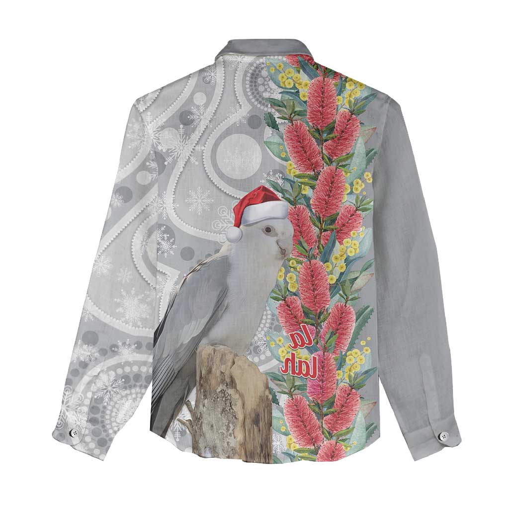 Blue Galah Mutation Christmas Australia Women Casual Shirt Falalalala Galalah Bottlebrush Grey Aboriginal Art - Aussie Hoodie
