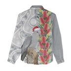 Blue Galah Mutation Christmas Australia Women Casual Shirt Falalalala Galalah Bottlebrush Grey Aboriginal Art - Aussie Hoodie