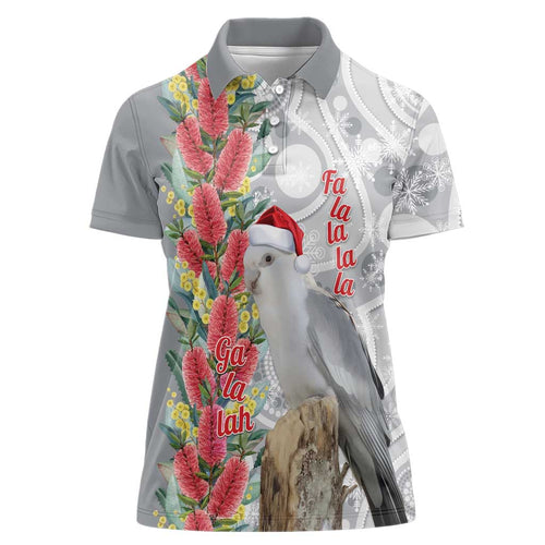 Blue Galah Mutation Christmas Australia Women Polo Shirt Falalalala Galalah Bottlebrush Grey Aboriginal Art - Aussie Hoodie