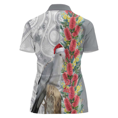 Blue Galah Mutation Christmas Australia Women Polo Shirt Falalalala Galalah Bottlebrush Grey Aboriginal Art - Aussie Hoodie