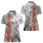 Blue Galah Mutation Christmas Australia Women Polo Shirt Falalalala Galalah Bottlebrush Grey Aboriginal Art - Aussie Hoodie