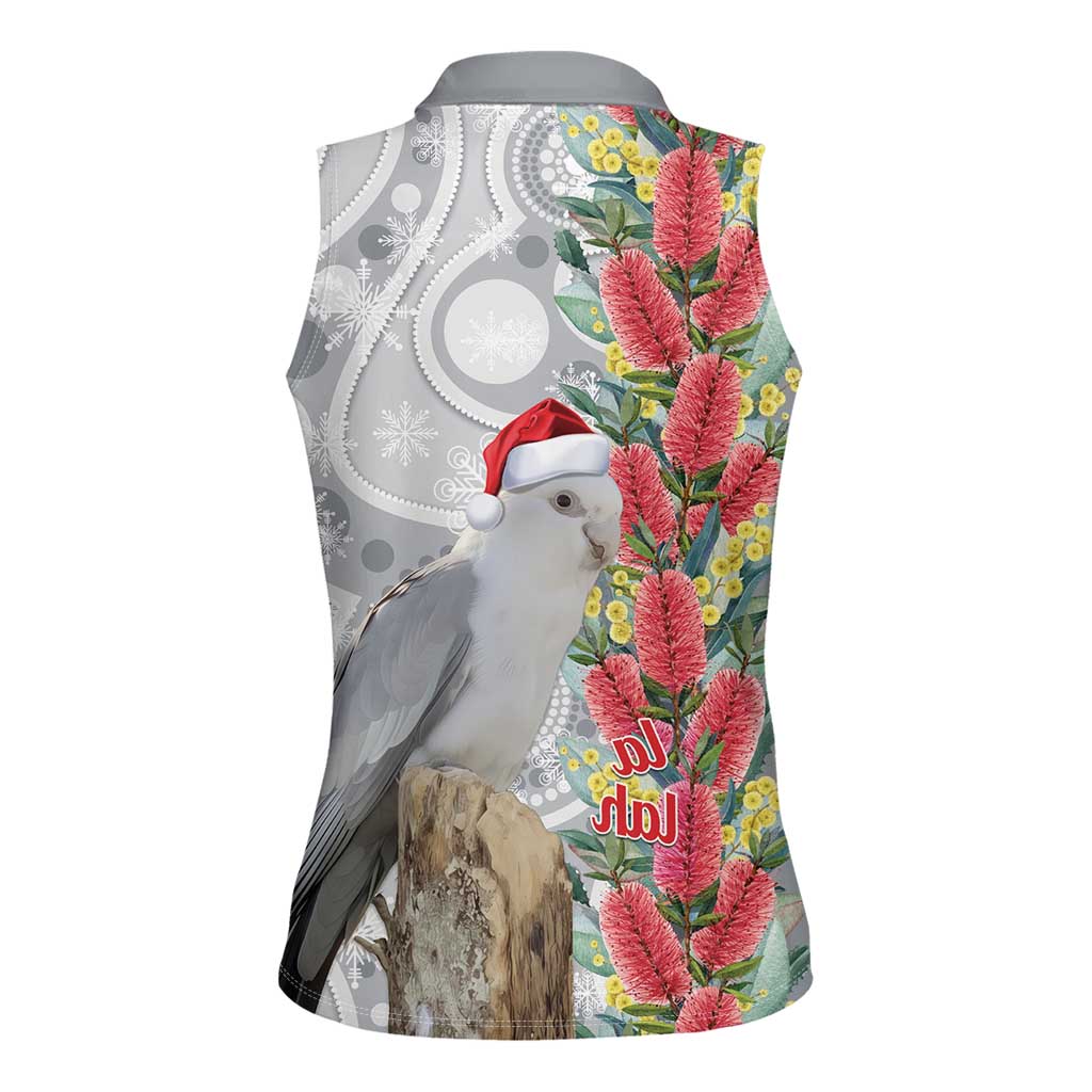 Blue Galah Mutation Christmas Australia Women Sleeveless Polo Shirt Falalalala Galalah Bottlebrush Grey Aboriginal Art - Aussie Hoodie