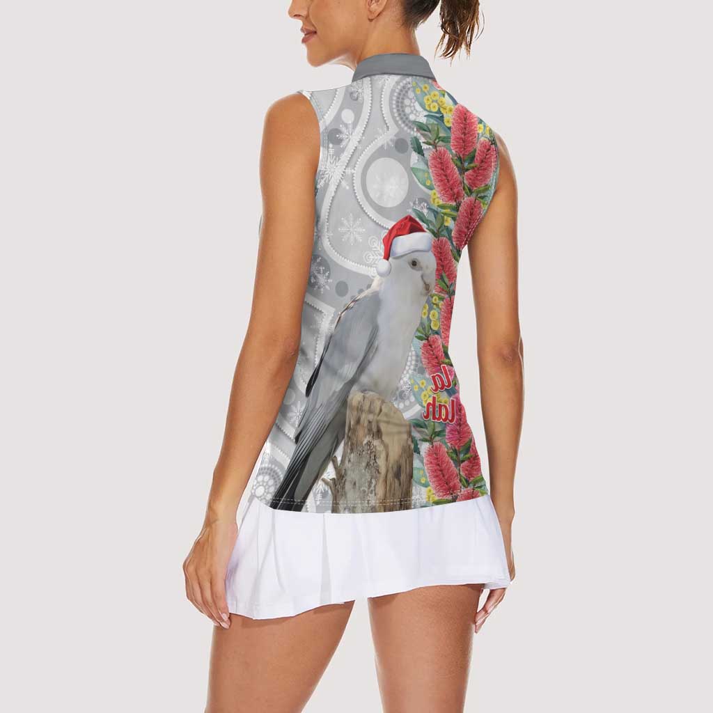 Blue Galah Mutation Christmas Australia Women Sleeveless Polo Shirt Falalalala Galalah Bottlebrush Grey Aboriginal Art - Aussie Hoodie