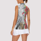 Blue Galah Mutation Christmas Australia Women Sleeveless Polo Shirt Falalalala Galalah Bottlebrush Grey Aboriginal Art - Aussie Hoodie
