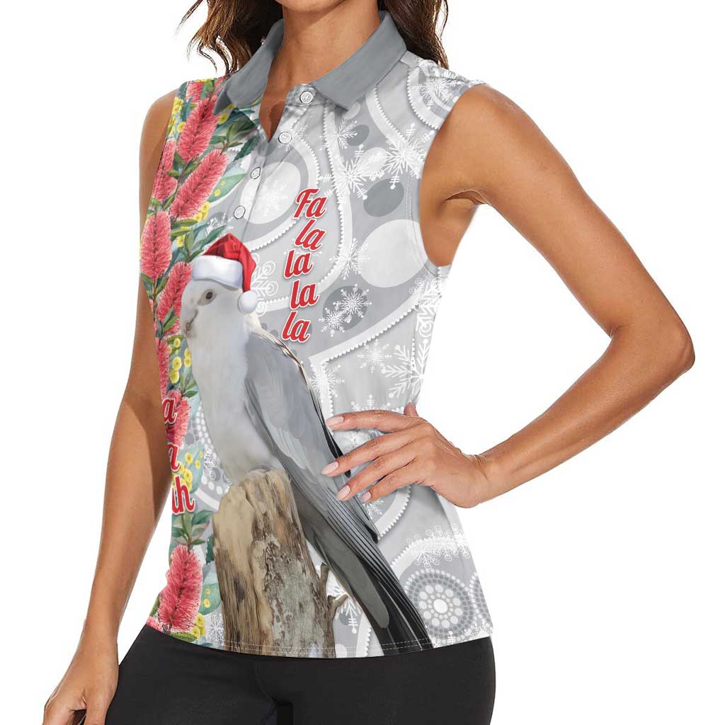 Blue Galah Mutation Christmas Australia Women Sleeveless Polo Shirt Falalalala Galalah Bottlebrush Grey Aboriginal Art - Aussie Hoodie