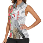 Blue Galah Mutation Christmas Australia Women Sleeveless Polo Shirt Falalalala Galalah Bottlebrush Grey Aboriginal Art - Aussie Hoodie