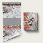 Blue Galah Mutation Christmas Australia Wrapping Paper Falalalala Galalah Bottlebrush Grey Aboriginal Art - Aussie Hoodie
