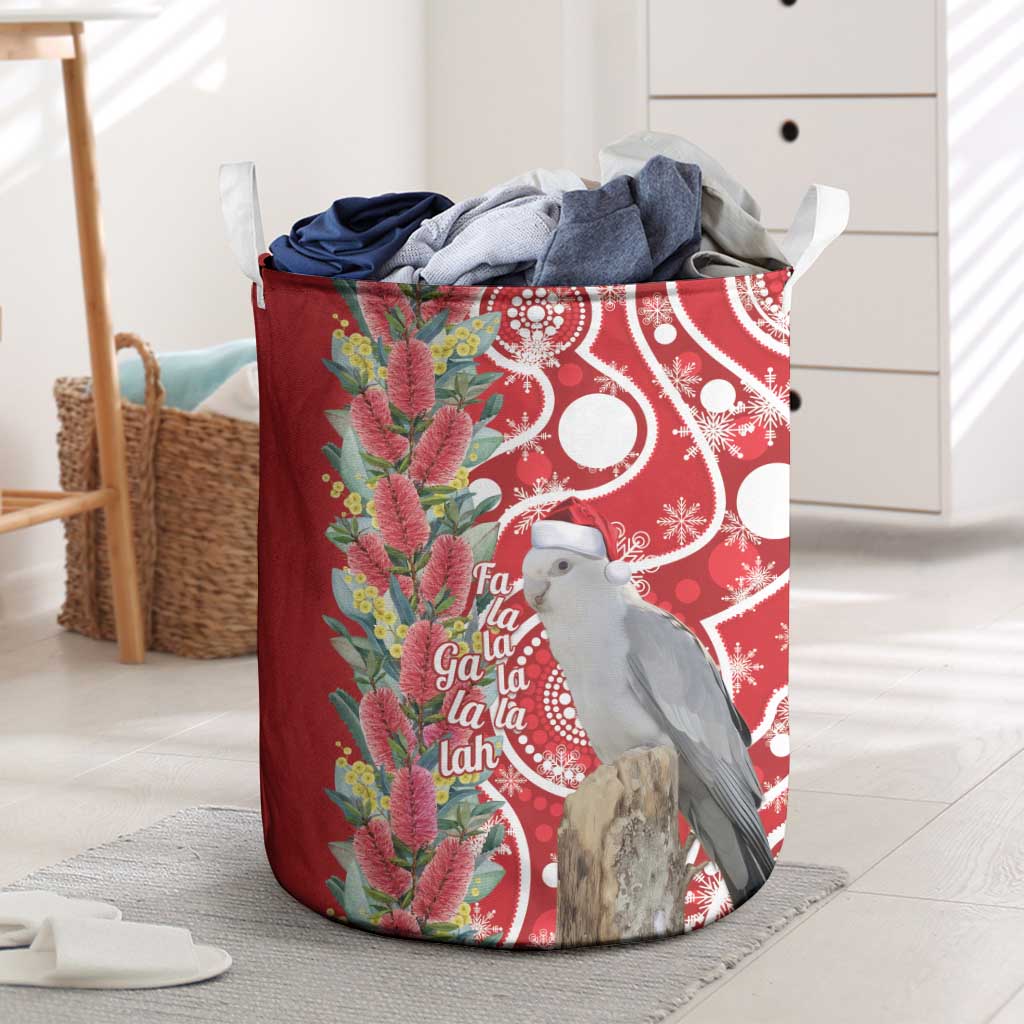 Blue Galah Mutation Christmas Australia Laundry Basket Falalalala Galalah Bottlebrush Red Aboriginal Art - Aussie Hoodie