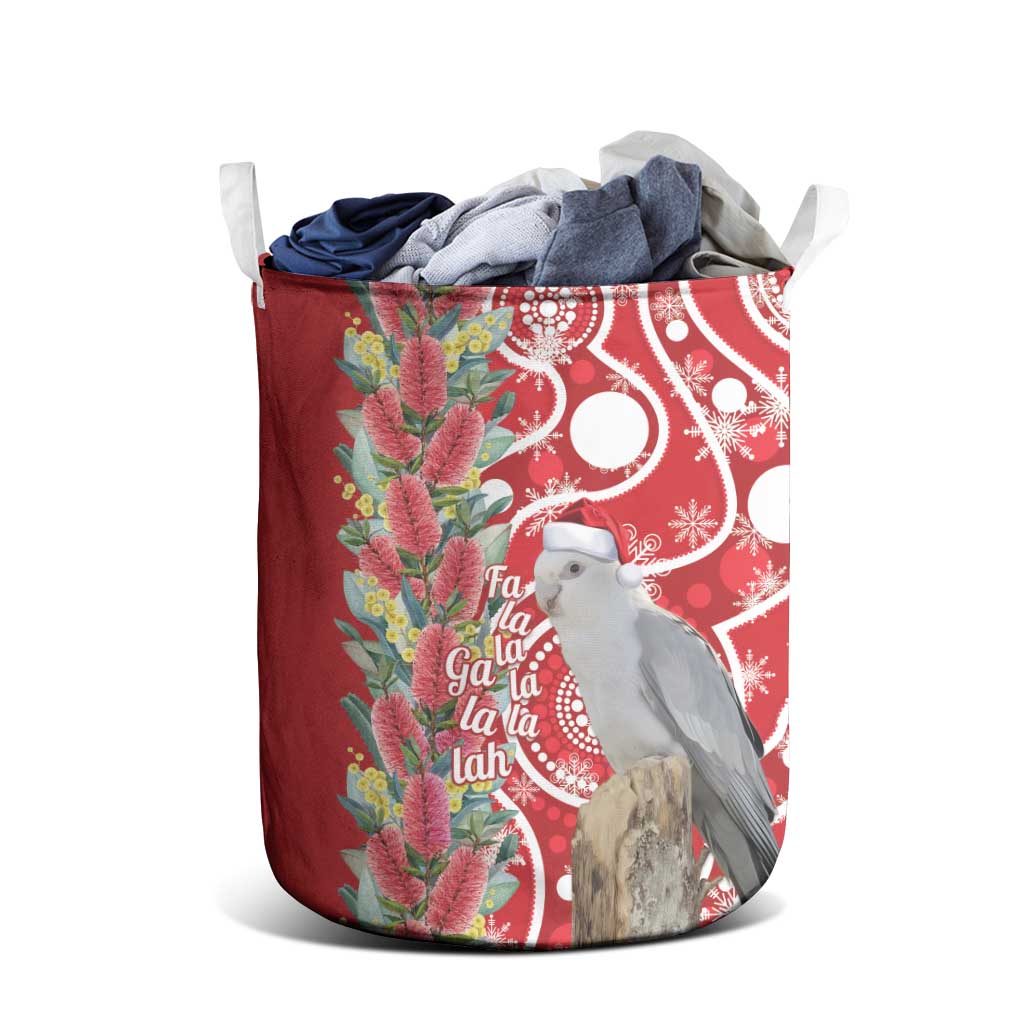 Blue Galah Mutation Christmas Australia Laundry Basket Falalalala Galalah Bottlebrush Red Aboriginal Art - Aussie Hoodie