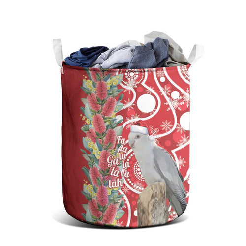 Blue Galah Mutation Christmas Australia Laundry Basket Falalalala Galalah Bottlebrush Red Aboriginal Art - Aussie Hoodie