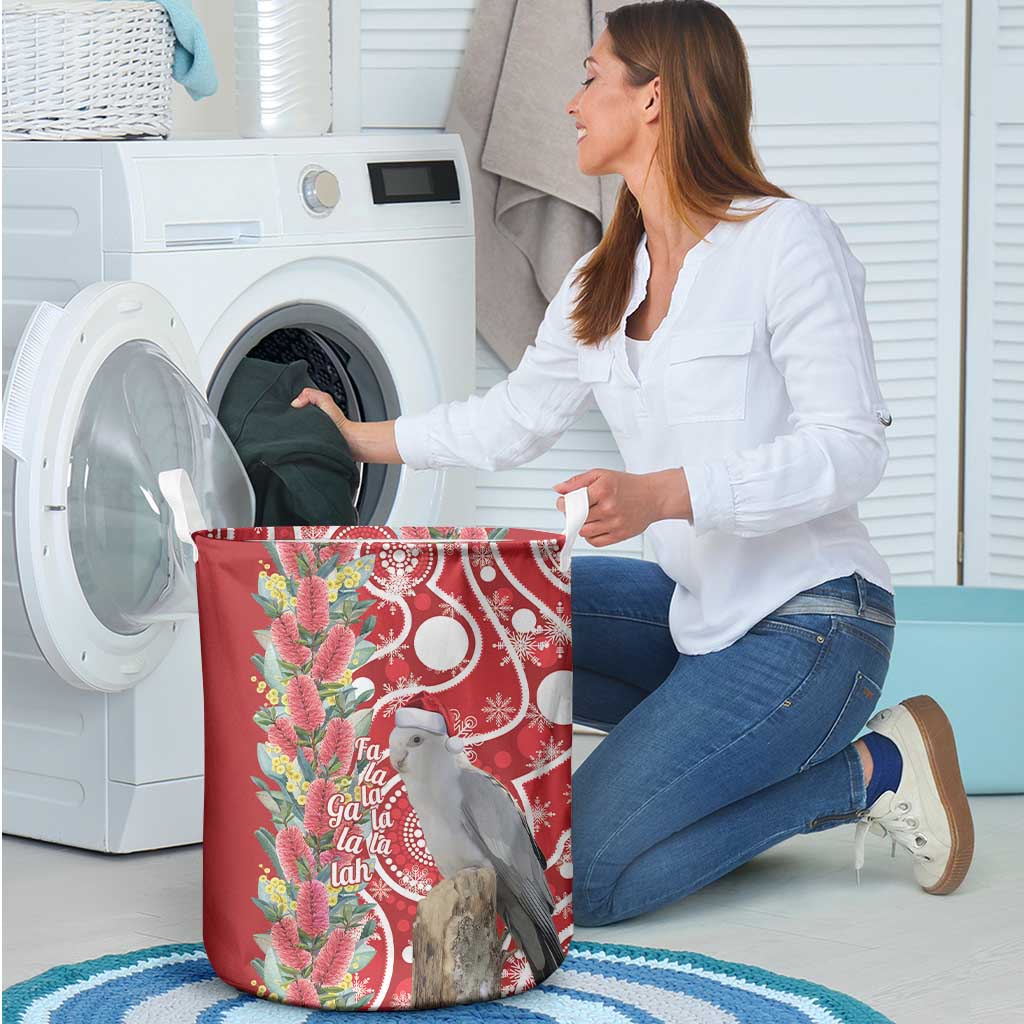 Blue Galah Mutation Christmas Australia Laundry Basket Falalalala Galalah Bottlebrush Red Aboriginal Art - Aussie Hoodie