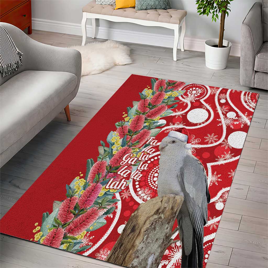 Blue Galah Mutation Christmas Australia Area Rug Falalalala Galalah Bottlebrush Red Aboriginal Art - Aussie Hoodie
