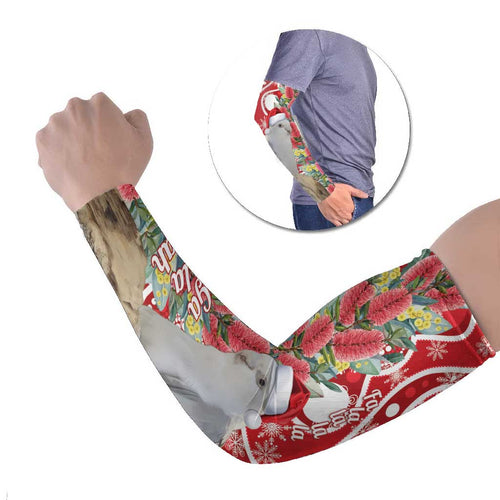 Blue Galah Mutation Christmas Australia Arm Sleeves Falalalala Galalah Bottlebrush Red Aboriginal Art - Aussie Hoodie