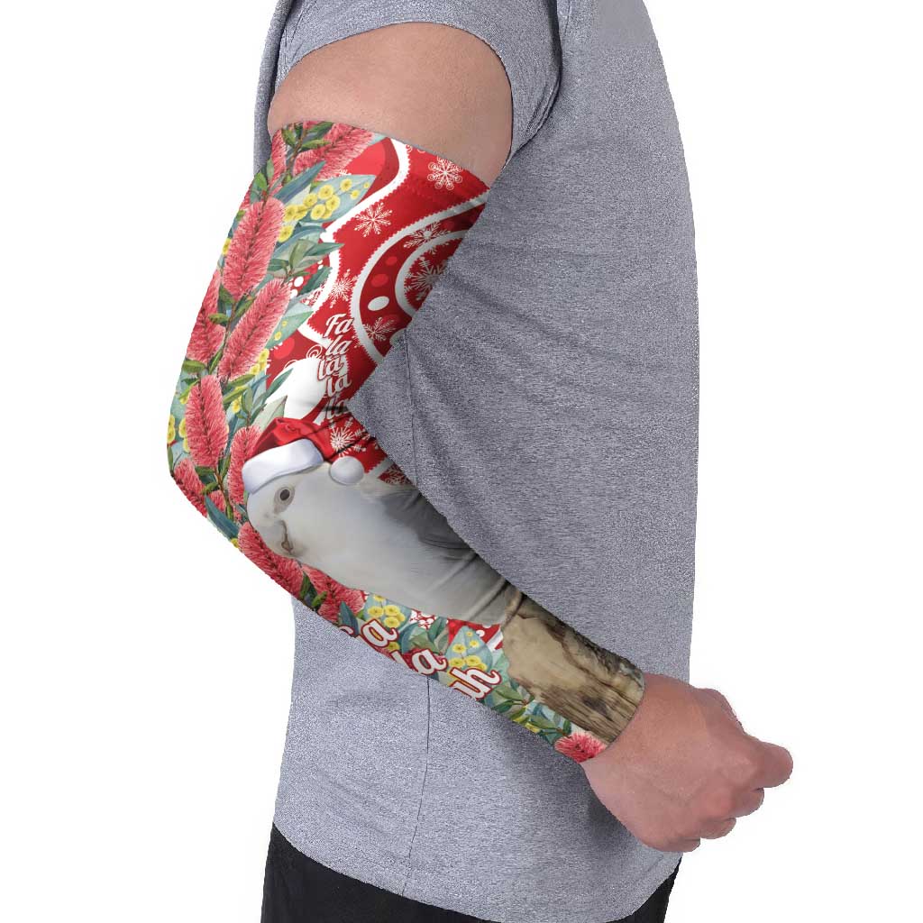Blue Galah Mutation Christmas Australia Arm Sleeves Falalalala Galalah Bottlebrush Red Aboriginal Art - Aussie Hoodie