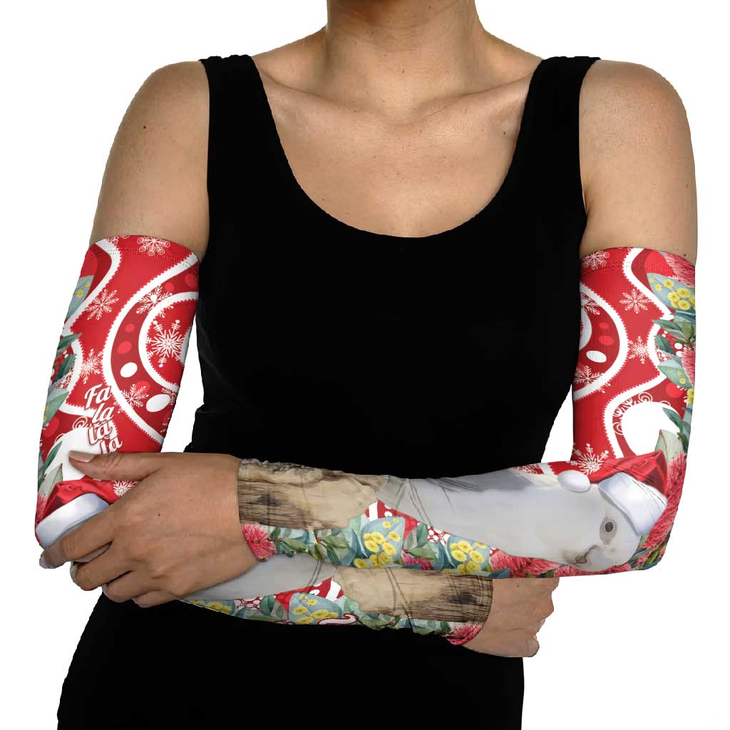 Blue Galah Mutation Christmas Australia Arm Sleeves Falalalala Galalah Bottlebrush Red Aboriginal Art - Aussie Hoodie