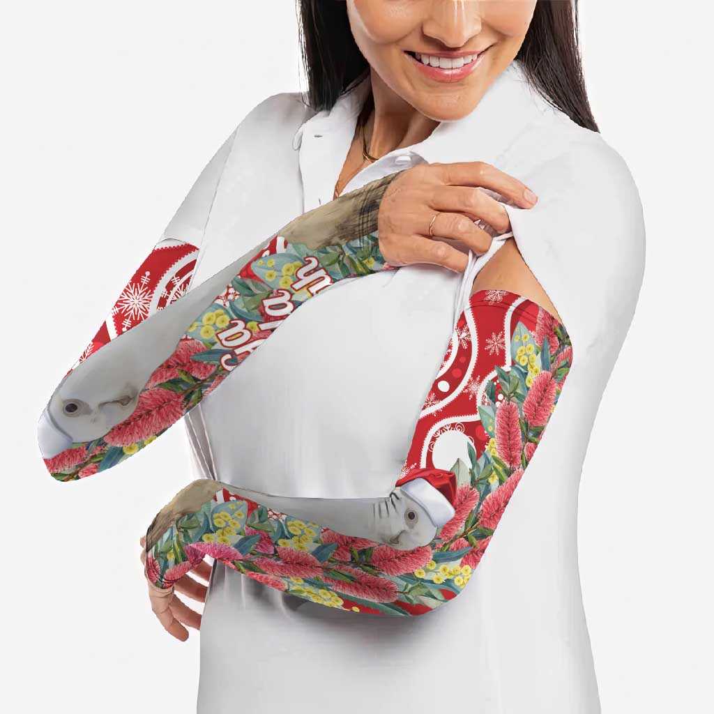Blue Galah Mutation Christmas Australia Arm Sleeves Falalalala Galalah Bottlebrush Red Aboriginal Art - Aussie Hoodie