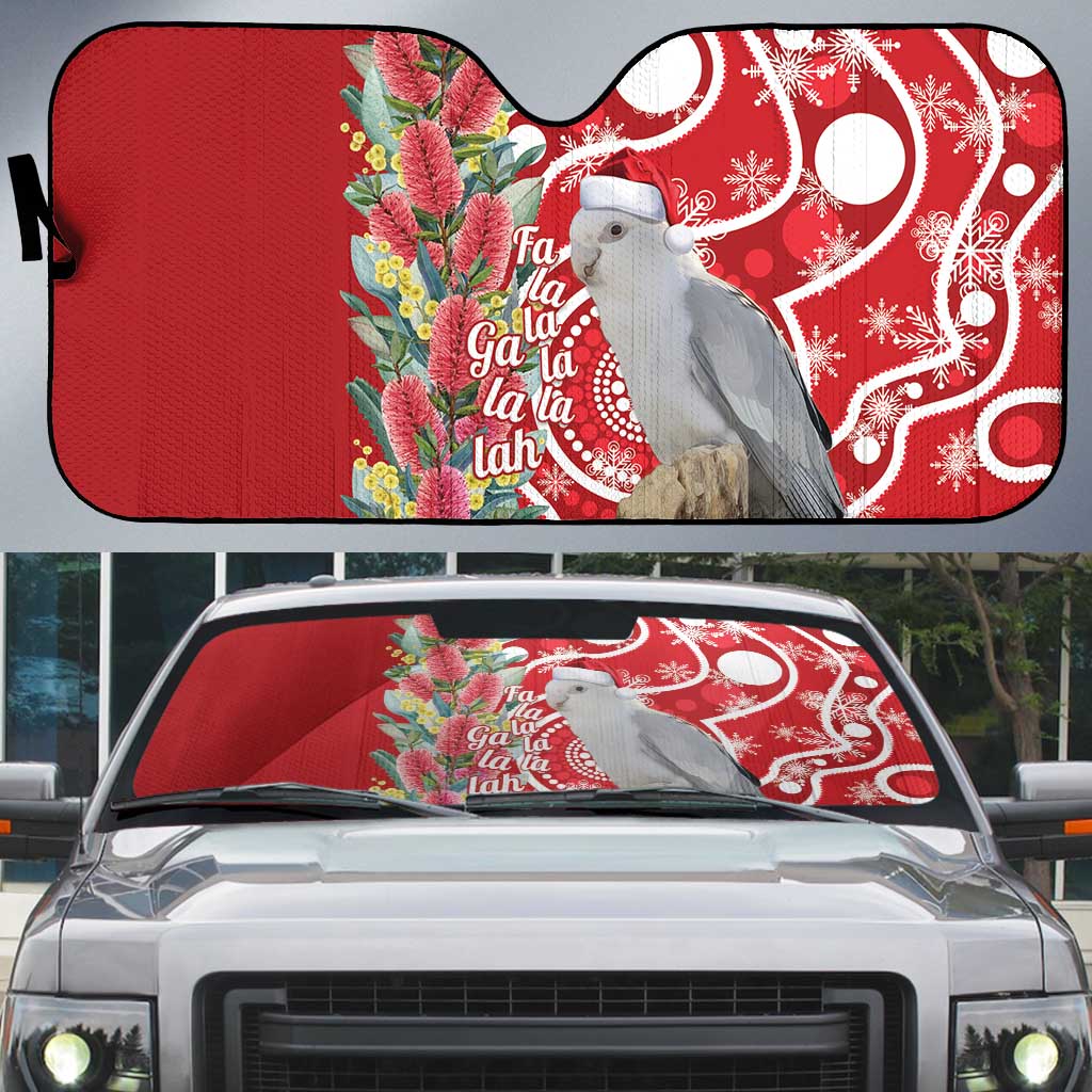 Blue Galah Mutation Christmas Australia Auto Sun Shade Falalalala Galalah Bottlebrush Red Aboriginal Art - Aussie Hoodie