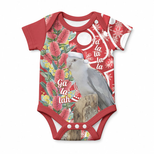 Blue Galah Mutation Christmas Australia Baby Onesie Falalalala Galalah Bottlebrush Red Aboriginal Art