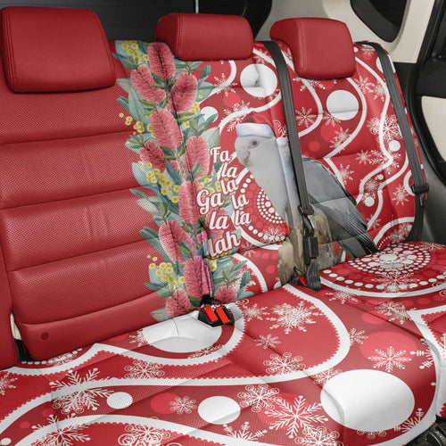 Blue Galah Mutation Christmas Australia Back Car Seat Cover Falalalala Galalah Bottlebrush Red Aboriginal Art - Aussie Hoodie