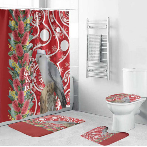 Blue Galah Mutation Christmas Australia Bathroom Set Falalalala Galalah Bottlebrush Red Aboriginal Art - Aussie Hoodie