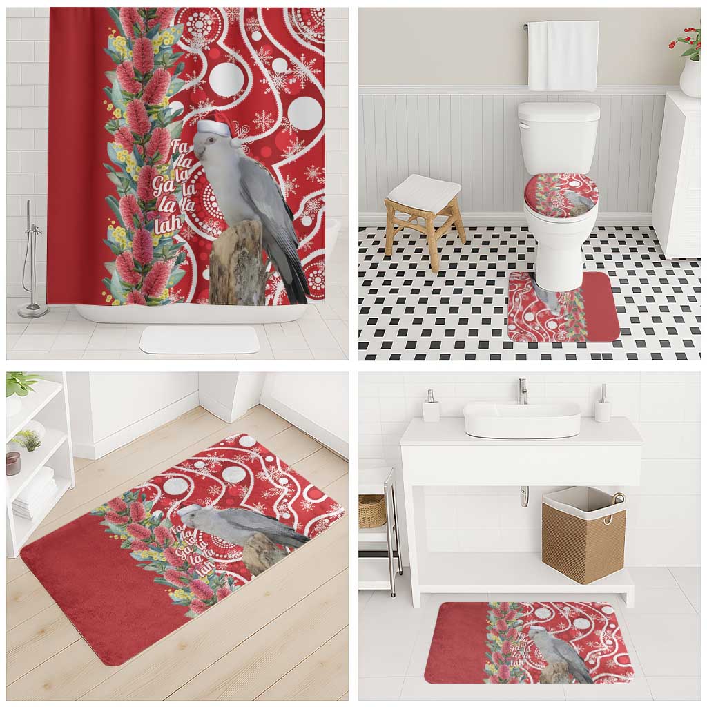 Blue Galah Mutation Christmas Australia Bathroom Set Falalalala Galalah Bottlebrush Red Aboriginal Art - Aussie Hoodie