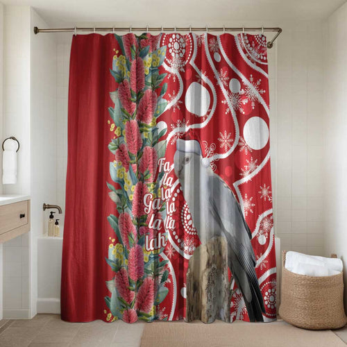 Blue Galah Mutation Christmas Australia Bathroom Set Falalalala Galalah Bottlebrush Red Aboriginal Art - Aussie Hoodie