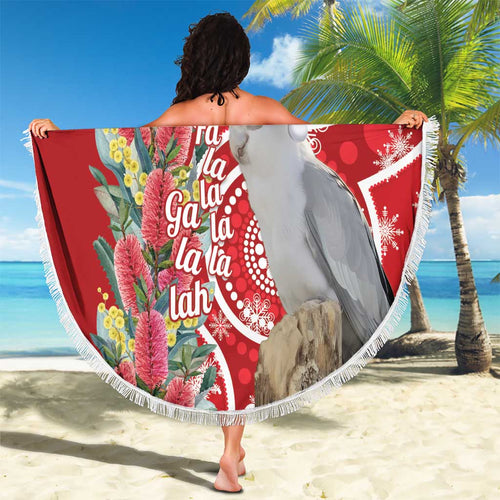 Blue Galah Mutation Christmas Australia Beach Blanket Falalalala Galalah Bottlebrush Red Aboriginal Art - Aussie Hoodie